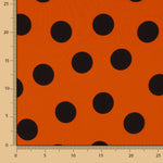 Crêpe Polyester Great Drape Polka Dots 33mm Orange - Ribes y Casals