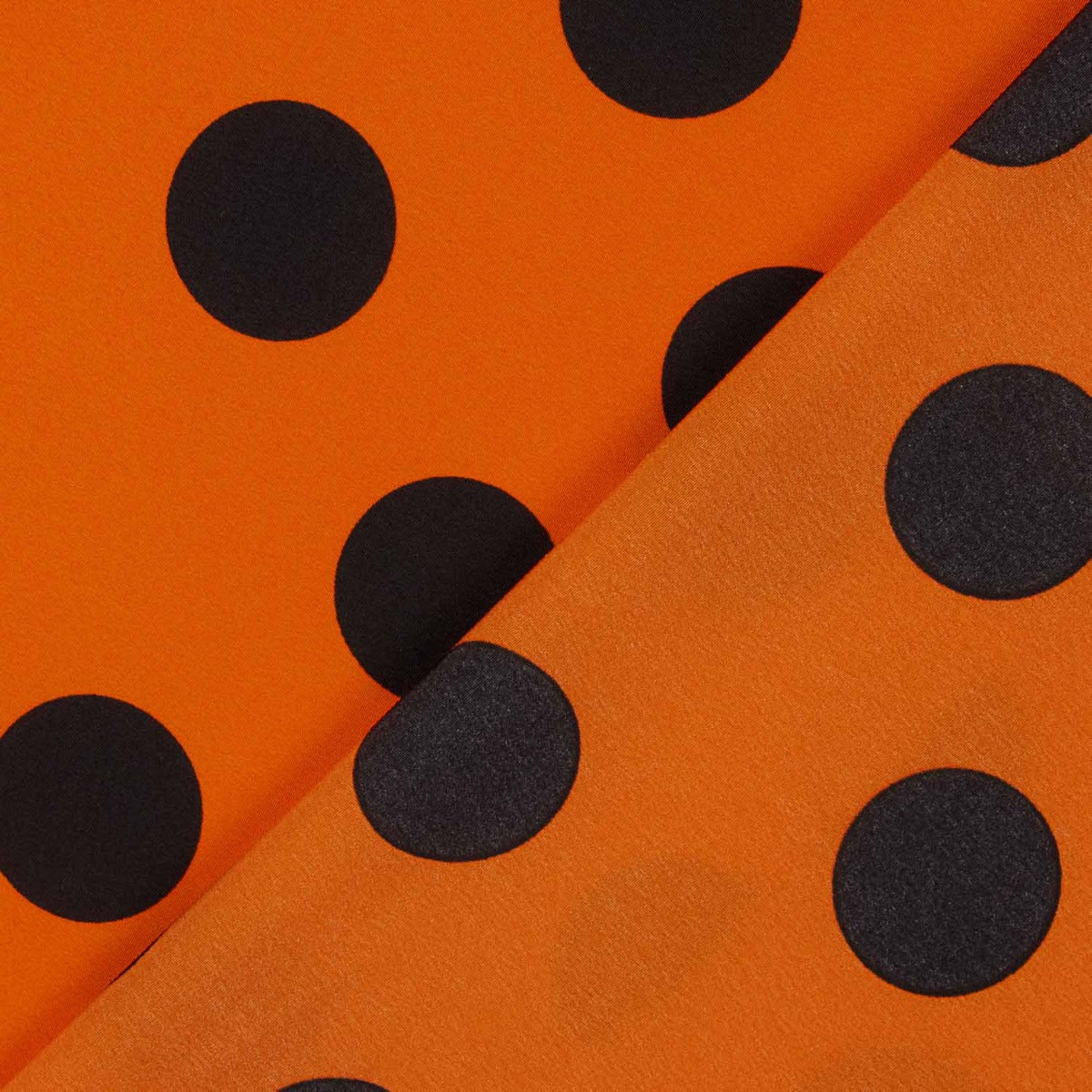 Crêpe Polyester Great Drape Polka Dots 33mm Orange - Ribes y Casals