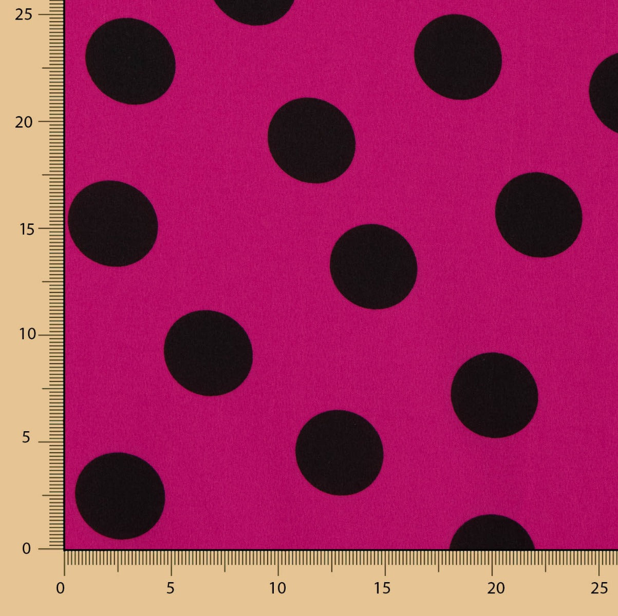 Polyester crêpé Great Drape Polka Dots 33mm Fuchsia - Ribes y Casals