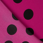 Polyester crêpé Great Drape Polka Dots 33mm Fuchsia - Ribes y Casals