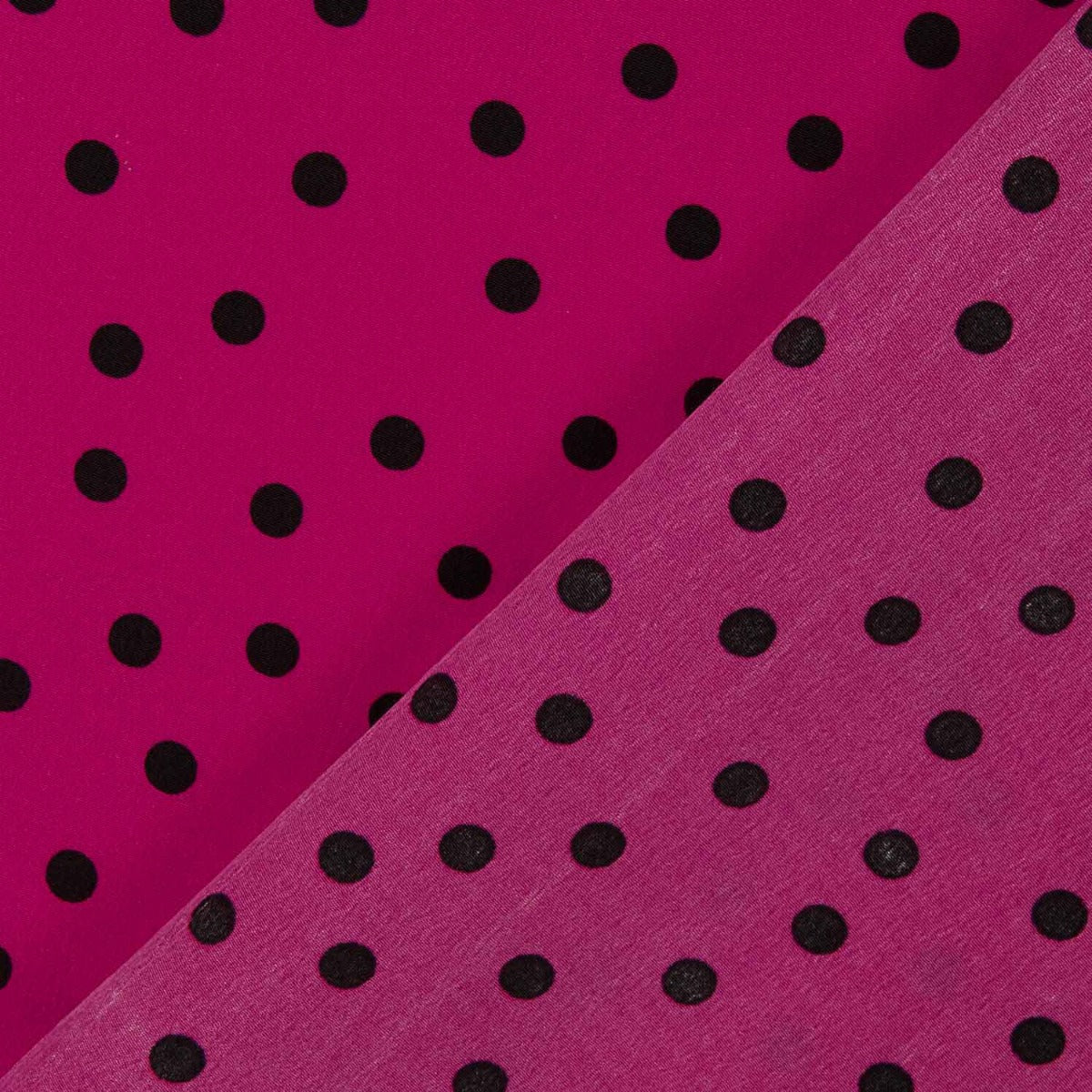 Polyester crêpé Great Drape Polka Dots 7mm Fuchsia - Ribes y Casals
