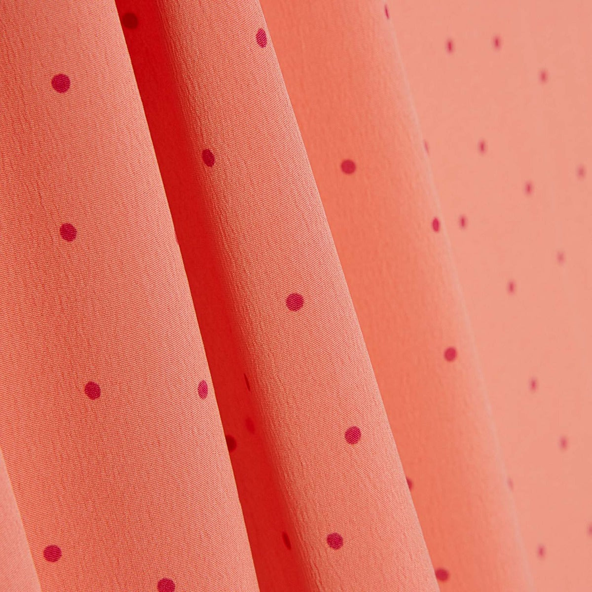 Polyester crêpé Great Drape Mini Polka Dots Coral - Ribes y Casals