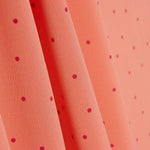 Polyester crêpé Great Drape Mini Polka Dots Coral - Ribes y Casals