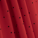 Polyester crêpé Grand Drape Mini Polka Dots Rouge - Ribes y Casals
