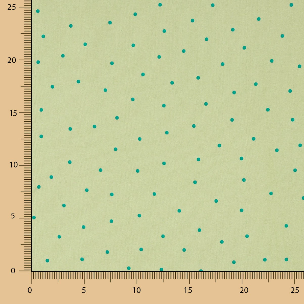 Polyester crêpé Grand drapé Mini pois vert - Ribes y Casals