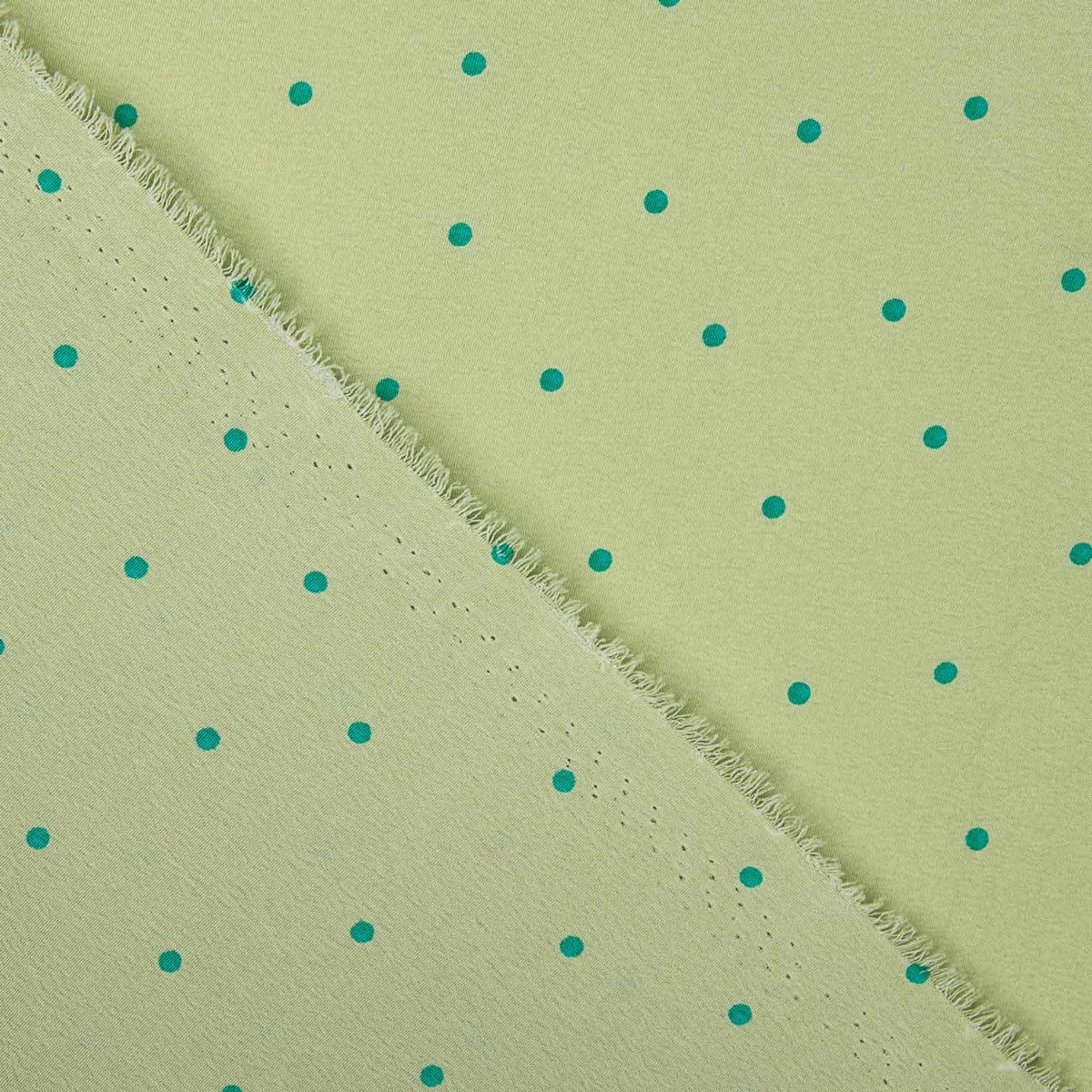 Polyester crêpé Grand drapé Mini pois vert - Ribes y Casals