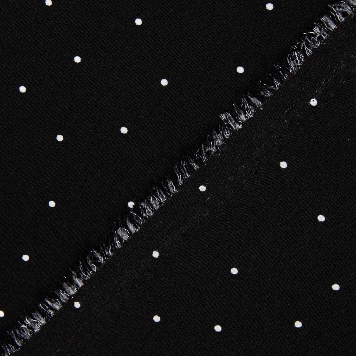 Polyester crêpé Great Drape Mini Polka Dots Noir - Ribes y Casals