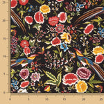 Crêpe Polyester Mantón imprimé Colibrí noir - Ribes y Casals