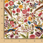 Crêpe Polyester Grand Drape Mantón Imprimé Colibrí Crème - Ribes y Casals