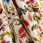 Crêpe Polyester Grand Drape Mantón Imprimé Colibrí Crème - Ribes y Casals