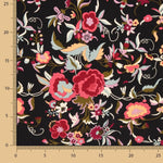 Crêpe Polyester Great Drape Mantón imprimé noir - Ribes y Casals