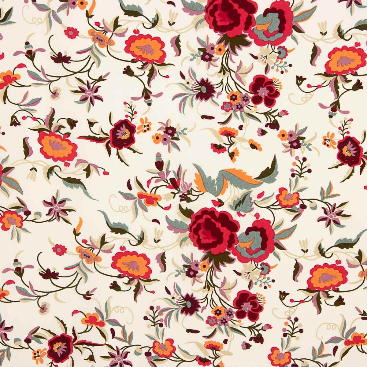 Polyester crêpé imprimé Mantón crème - Ribes y Casals