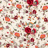 Polyester crêpé imprimé Mantón crème - Ribes y Casals