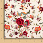 Polyester crêpé imprimé Mantón crème - Ribes y Casals