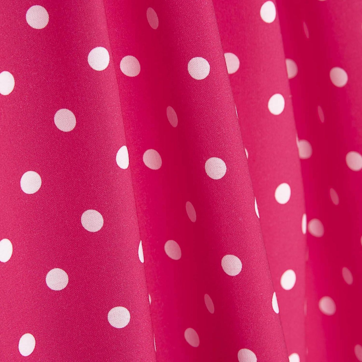 Retal Popelín Flamenca Estampado Lunar 7mm Fucsia/Blanco 75x140 cm - Ribes y Casals