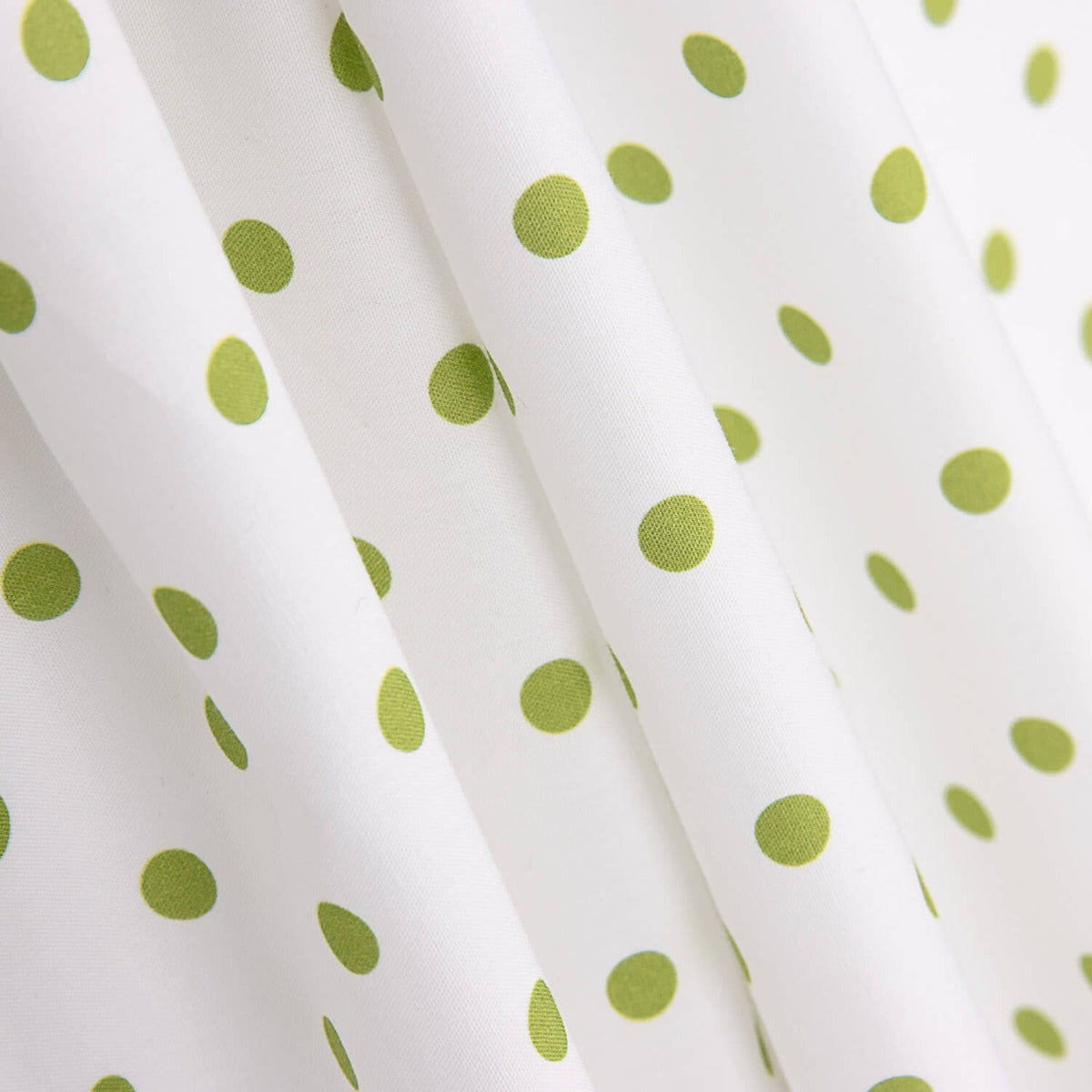 Popeline Flamenca à pois 7mm Blanc/Citron vert - Ribes y Casals