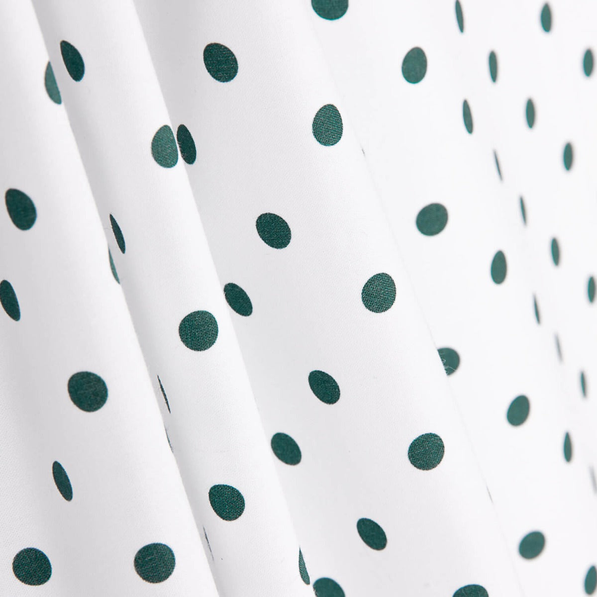 Popeline Flamenca à pois 7mm Blanc/Vert foncé - Ribes y Casals