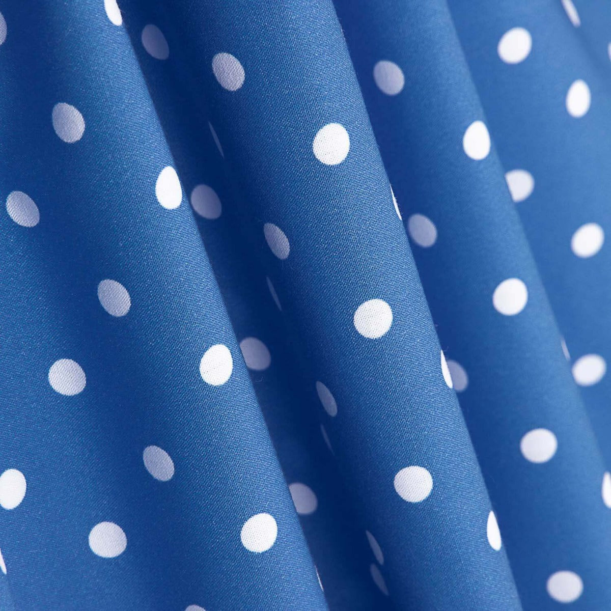 Popeline Flamenca à pois 7mm Bleu/Blanc - Ribes y Casals