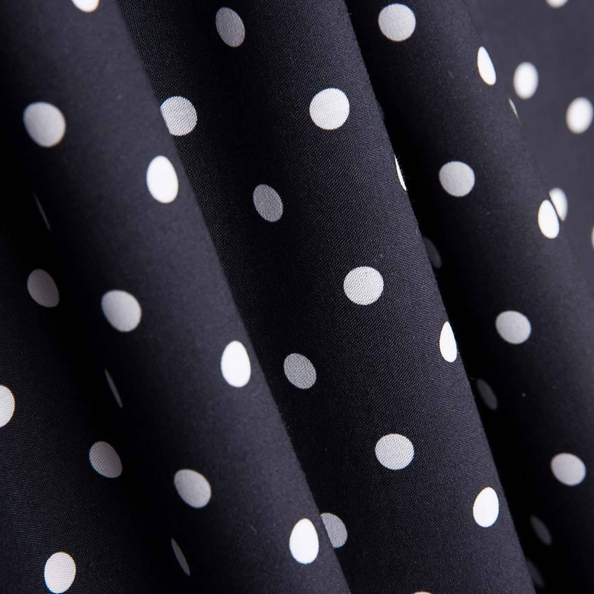 Popeline Flamenca à pois 7mm Noir/Blanc - Ribes y Casals