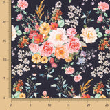 Popeline Flamenca imprimé floral noir - Ribes y Casals