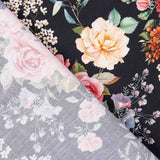 Popeline Flamenca imprimé floral noir - Ribes y Casals