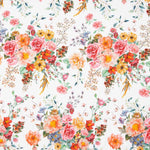 Popeline Flamenca imprimé floral blanc - Ribes y Casals