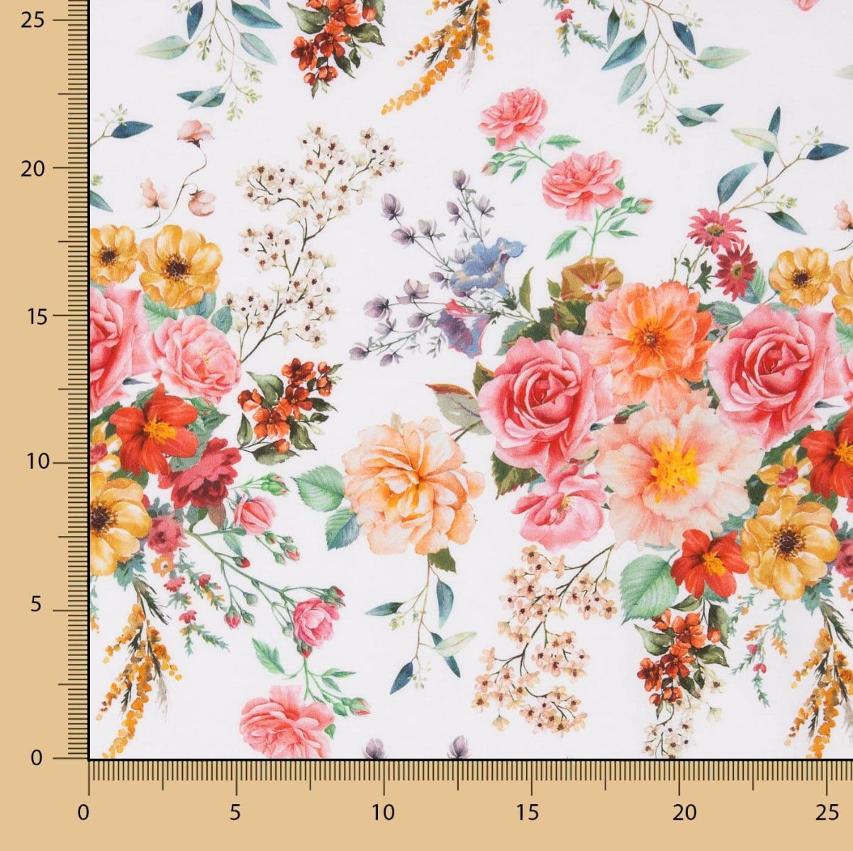 Popeline Flamenca imprimé floral blanc - Ribes y Casals