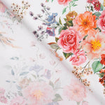 Popeline Flamenca imprimé floral blanc - Ribes y Casals