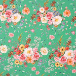 Popeline Flamenca imprimé floral vert - Ribes y Casals