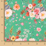 Popeline Flamenca imprimé floral vert - Ribes y Casals