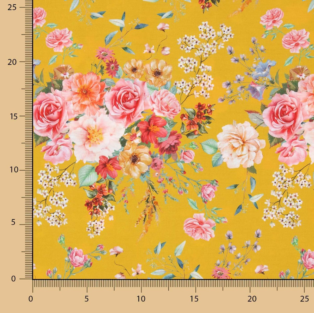 Popeline Flamenca imprimé floral Albero - Ribes y Casals