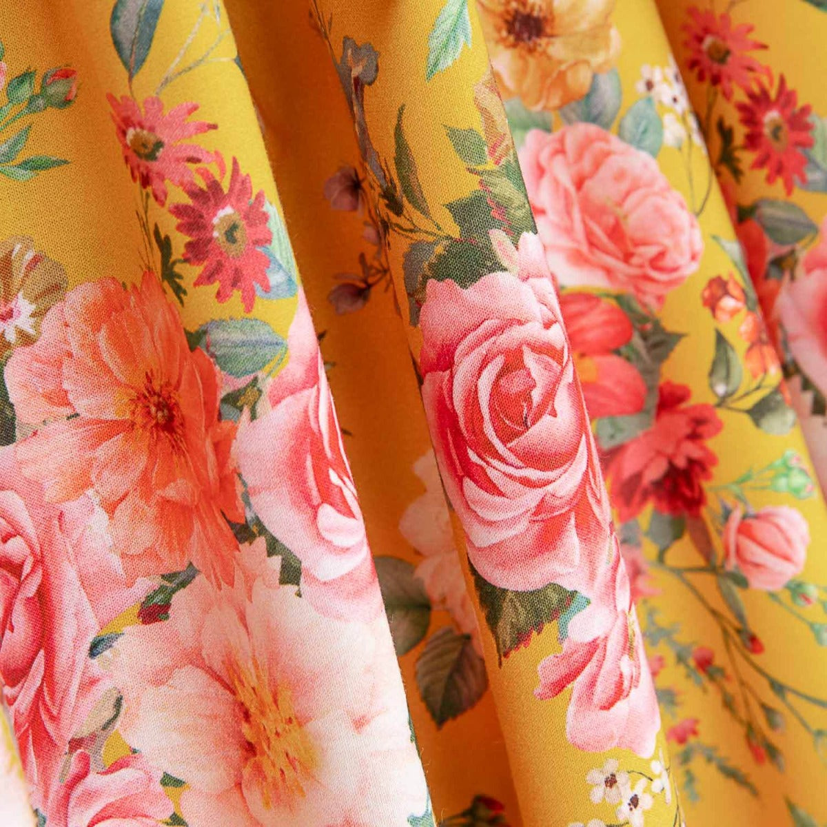 Popeline Flamenca imprimé floral Albero - Ribes y Casals