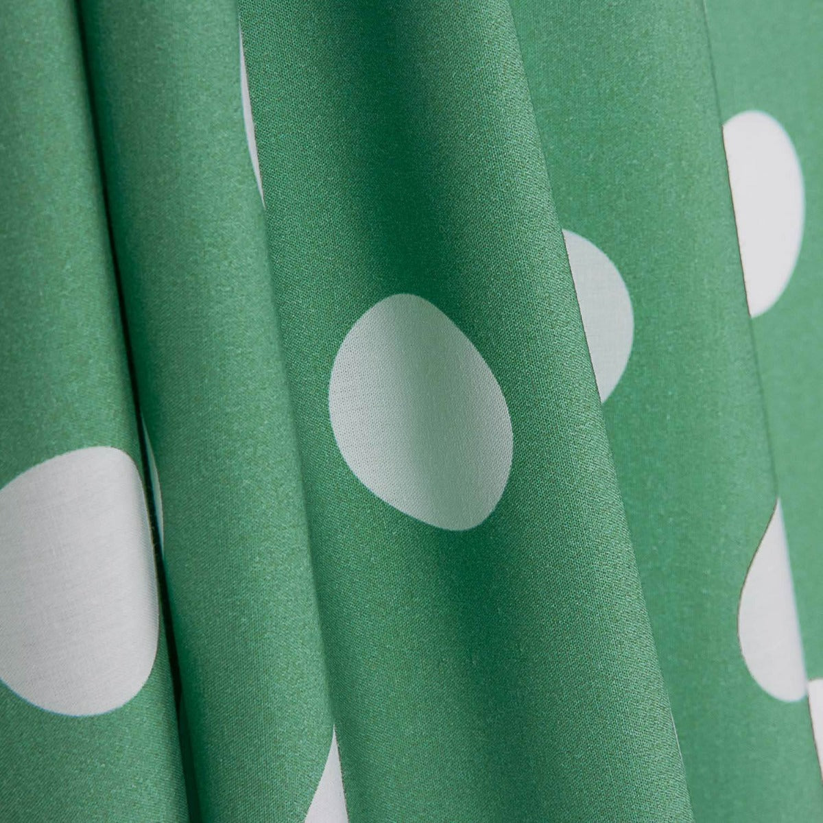 Popeline Flamenca à pois 3cm Vert/Blanc - Ribes y Casals