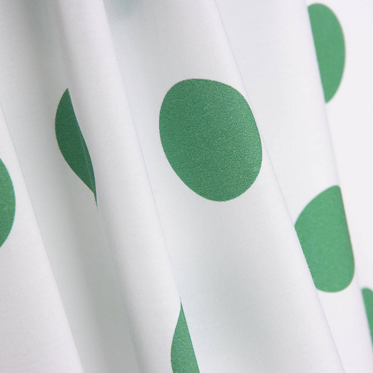 Popeline Flamenca à pois 3cm Blanc/Vert - Ribes y Casals