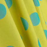Popeline Flamenca à pois 3cm Jaune/Turquoise - Ribes y Casals