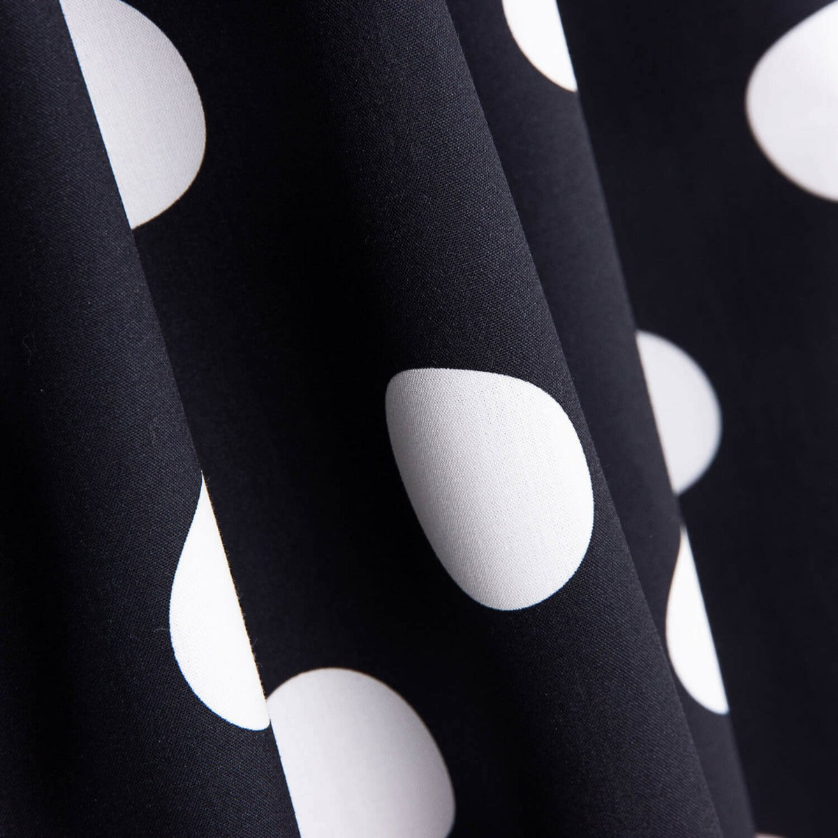 Popeline Flamenca à pois 3cm Noir/Blanc - Ribes y Casals