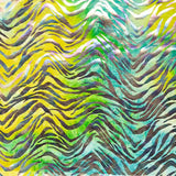 Tissu en lycra velours imprimé zèbre holographique vert lime - Ribes y Casals