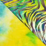 Tissu en lycra velours imprimé zèbre holographique vert lime - Ribes y Casals