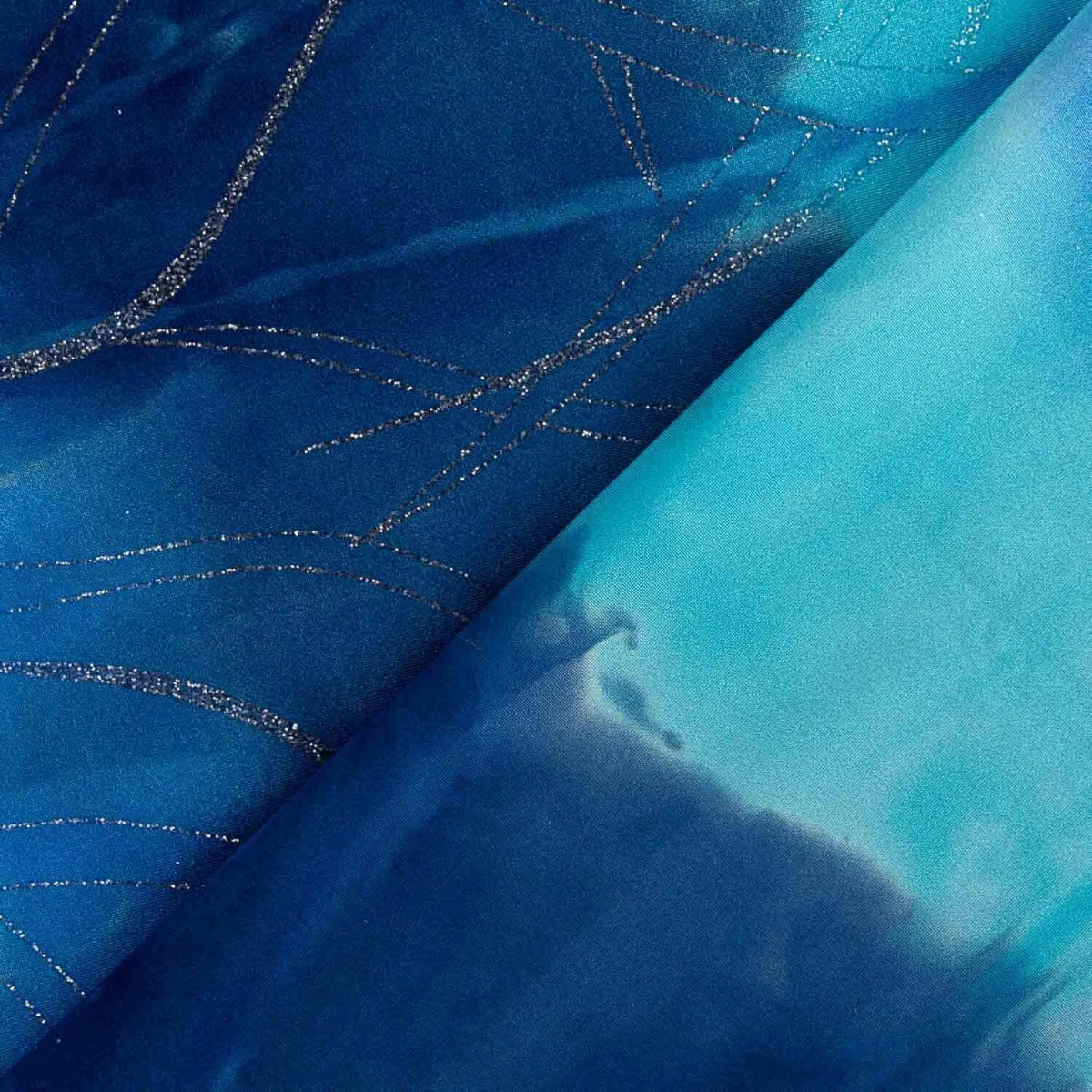 Tissu Lycra Tie-Dye avec Lurex Blue Shades - Ribes y Casals