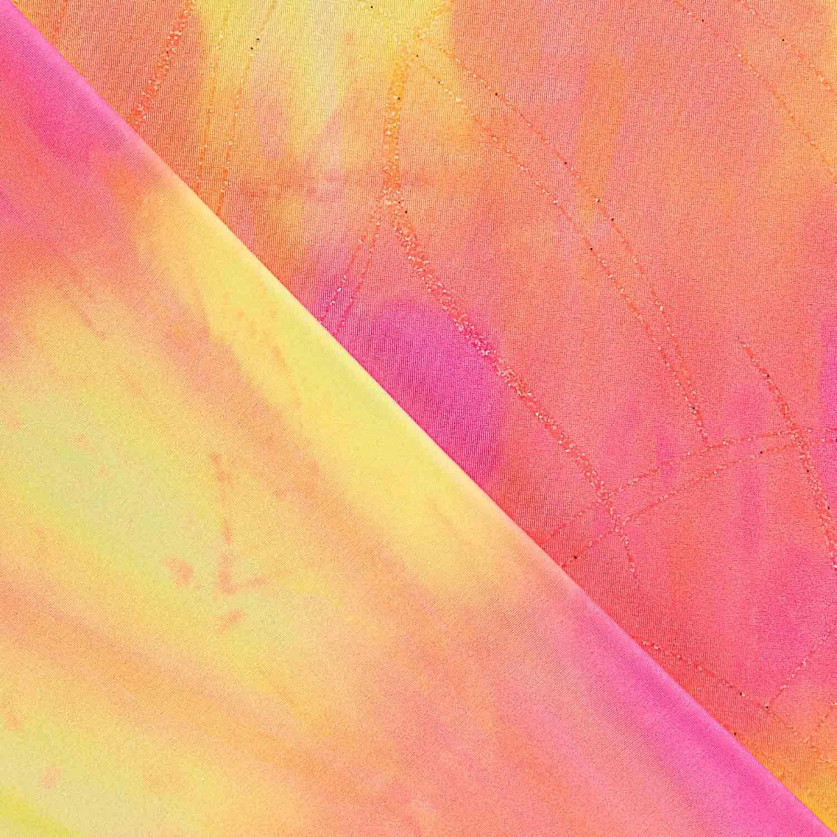 Tissu Lycra Tie-Dye avec Lurex Rose Néon - Ribes y Casals