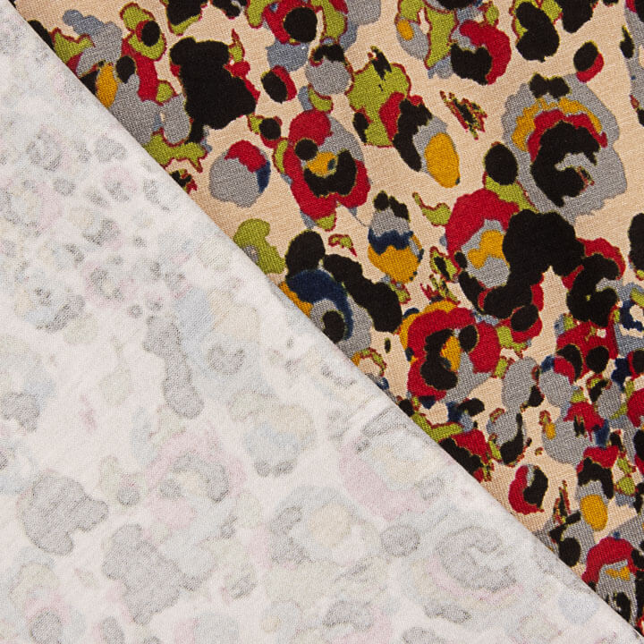 Jersey de viscose à imprimé animalier artistique multicolore - Ribes y Casals