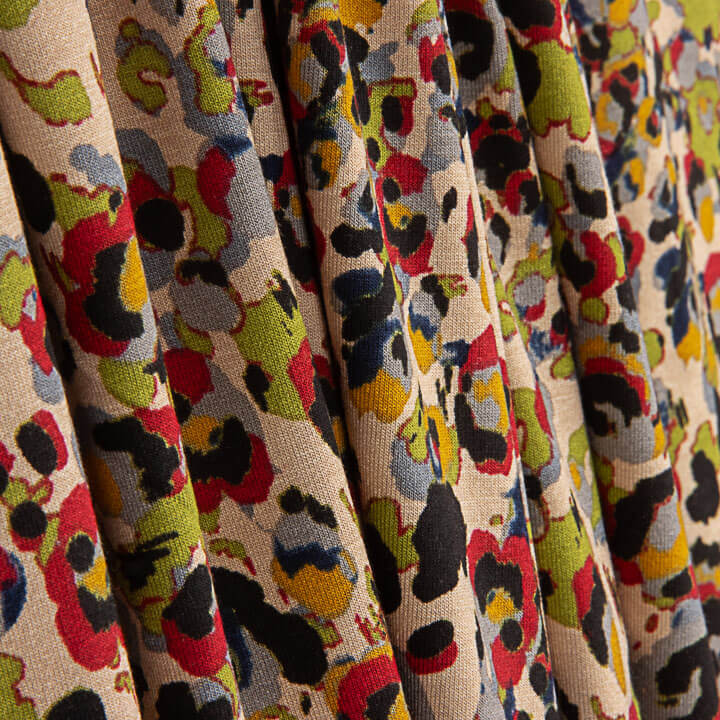 Jersey de viscose à imprimé animalier artistique multicolore - Ribes y Casals