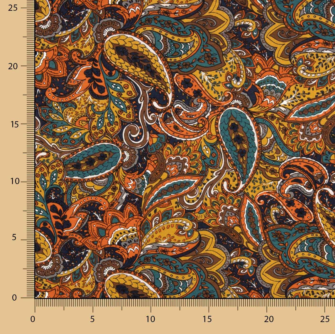 Maille en viscose imprimée Paisley multicolore - Ribes y Casals