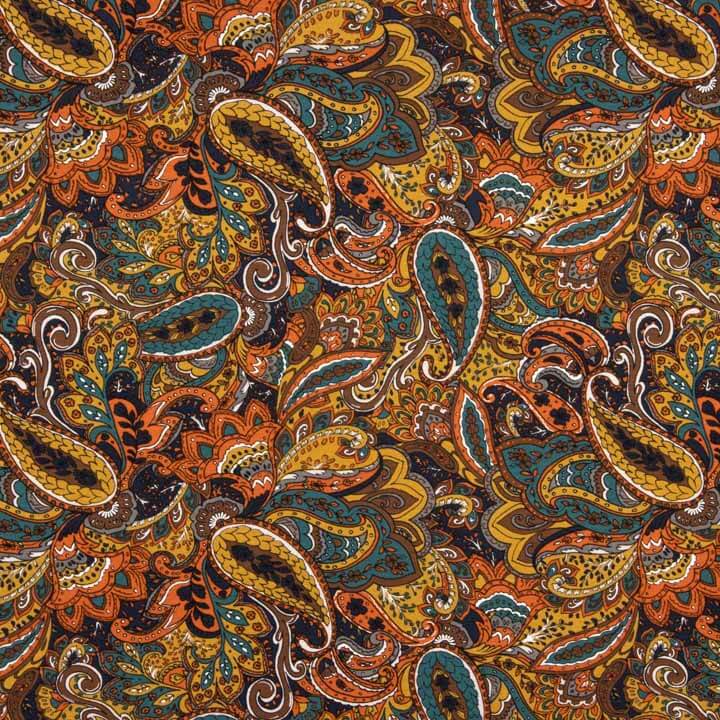 Maille en viscose imprimée Paisley multicolore - Ribes y Casals