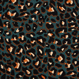Viscose à imprimé léopard, couleur pétrole - Ribes y Casals