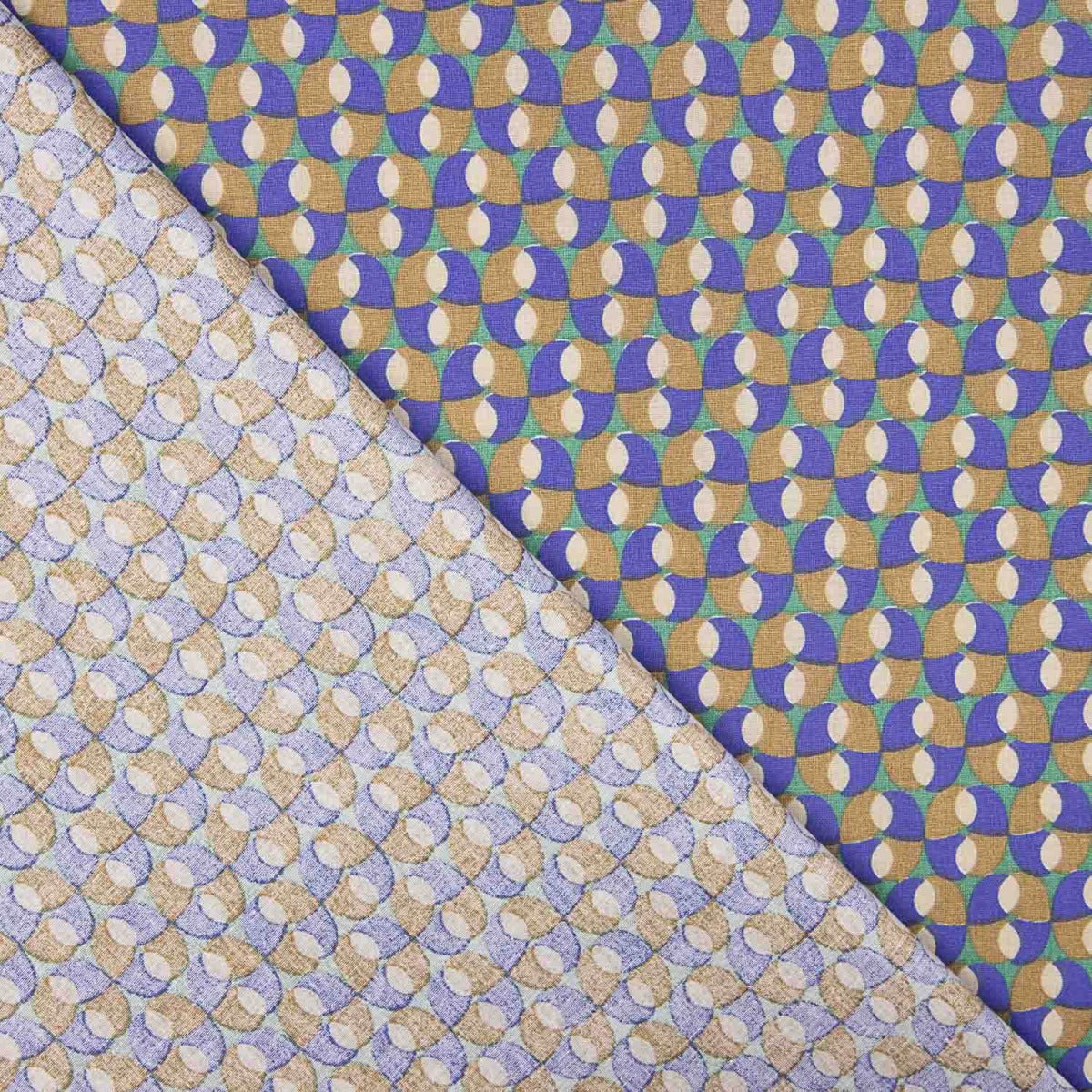 Percale Coton Rétro Bleu-Vert - Ribes y Casals