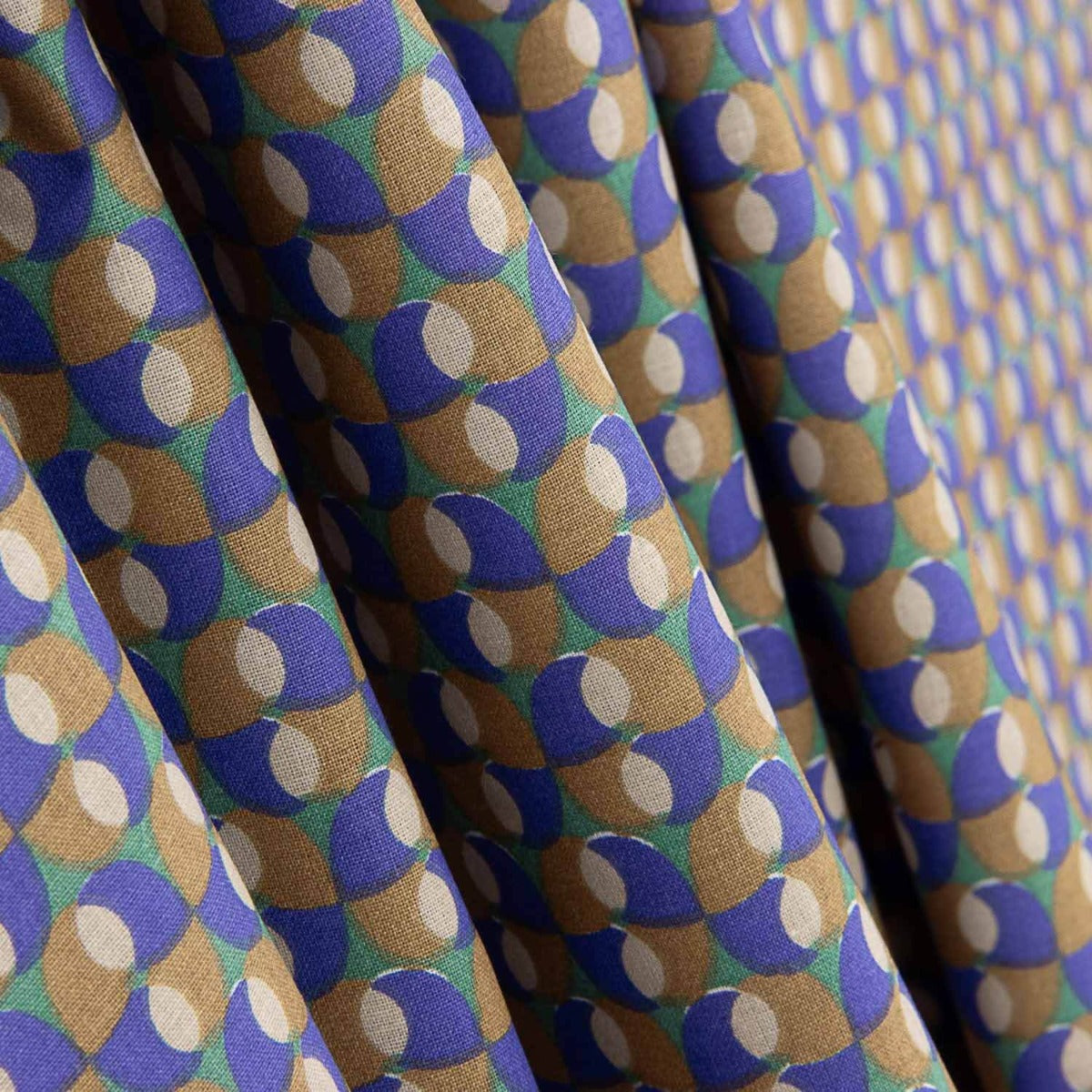 Percale Coton Rétro Bleu-Vert - Ribes y Casals