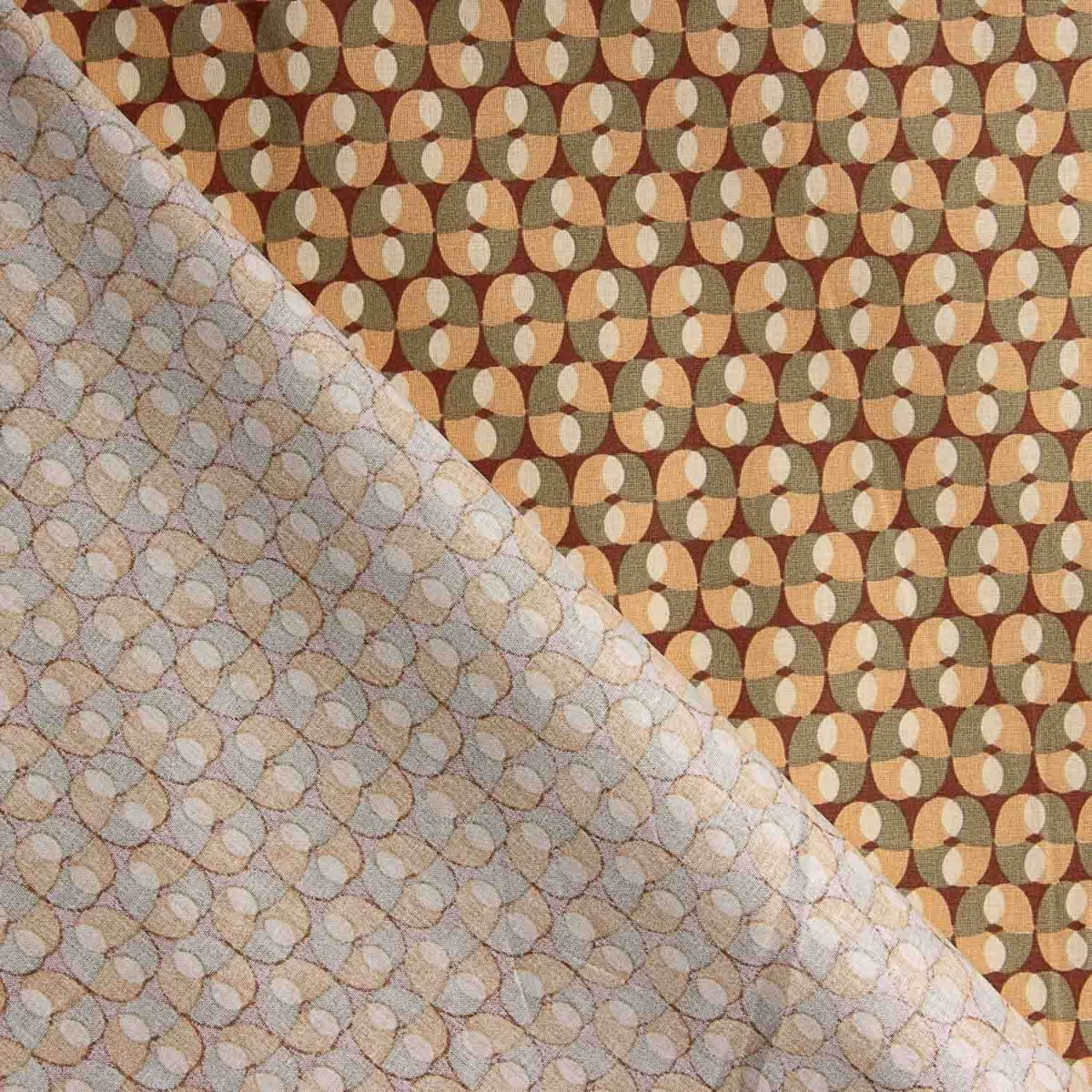 Percale Coton Rétro Kaki-Rose - Ribes y Casals