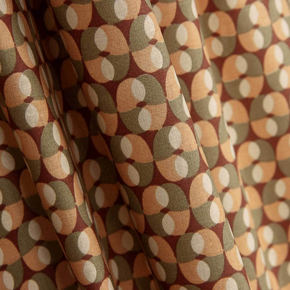 Percale Coton Rétro Kaki-Rose - Ribes y Casals