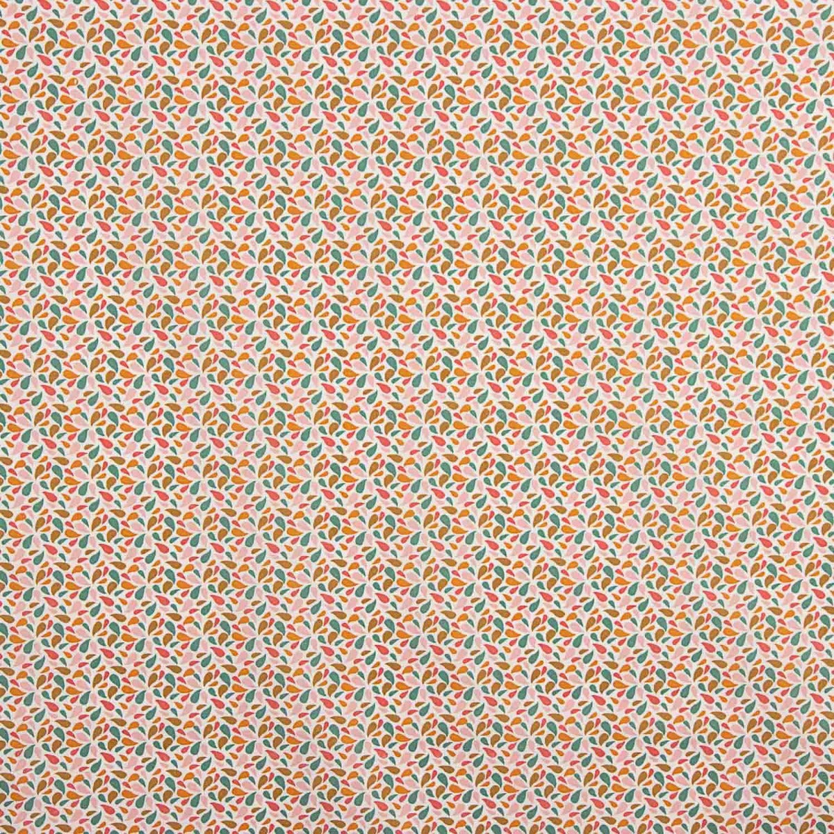 Percale Coton Pétales Ocre-Rose - Ribes y Casals